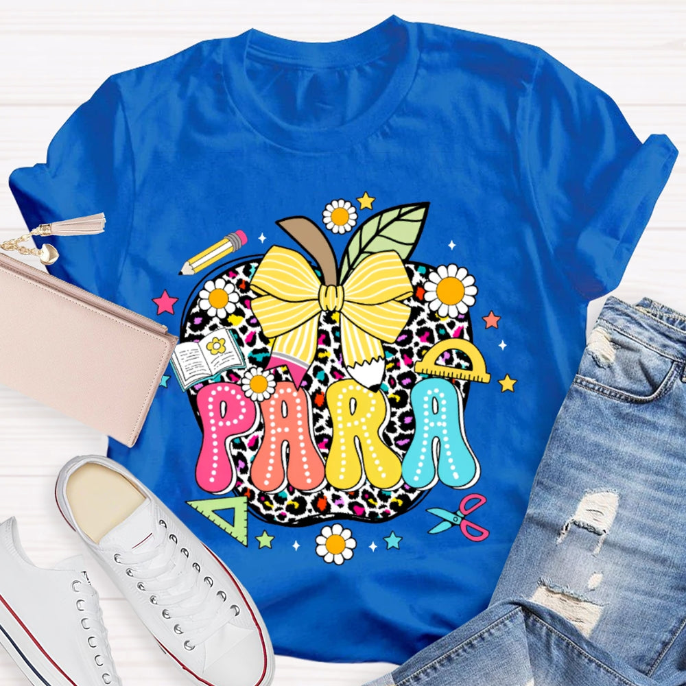 Para Colorful Apples And Bows T-shirt