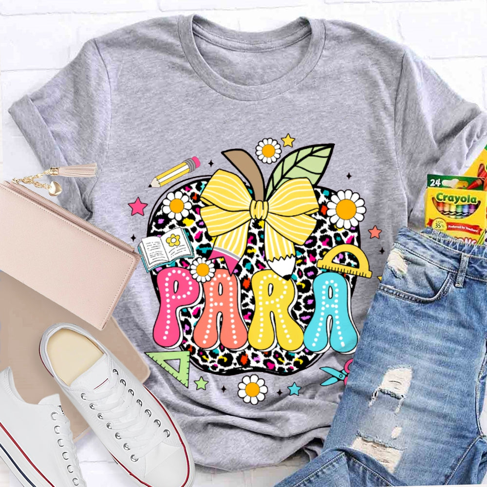 Para Colorful Apples And Bows T-shirt