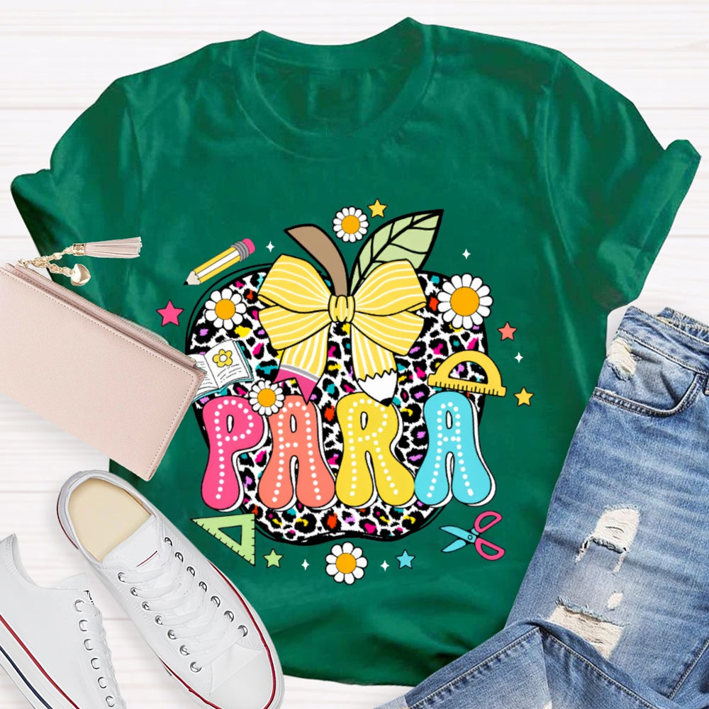 Para Colorful Apples And Bows T-shirt