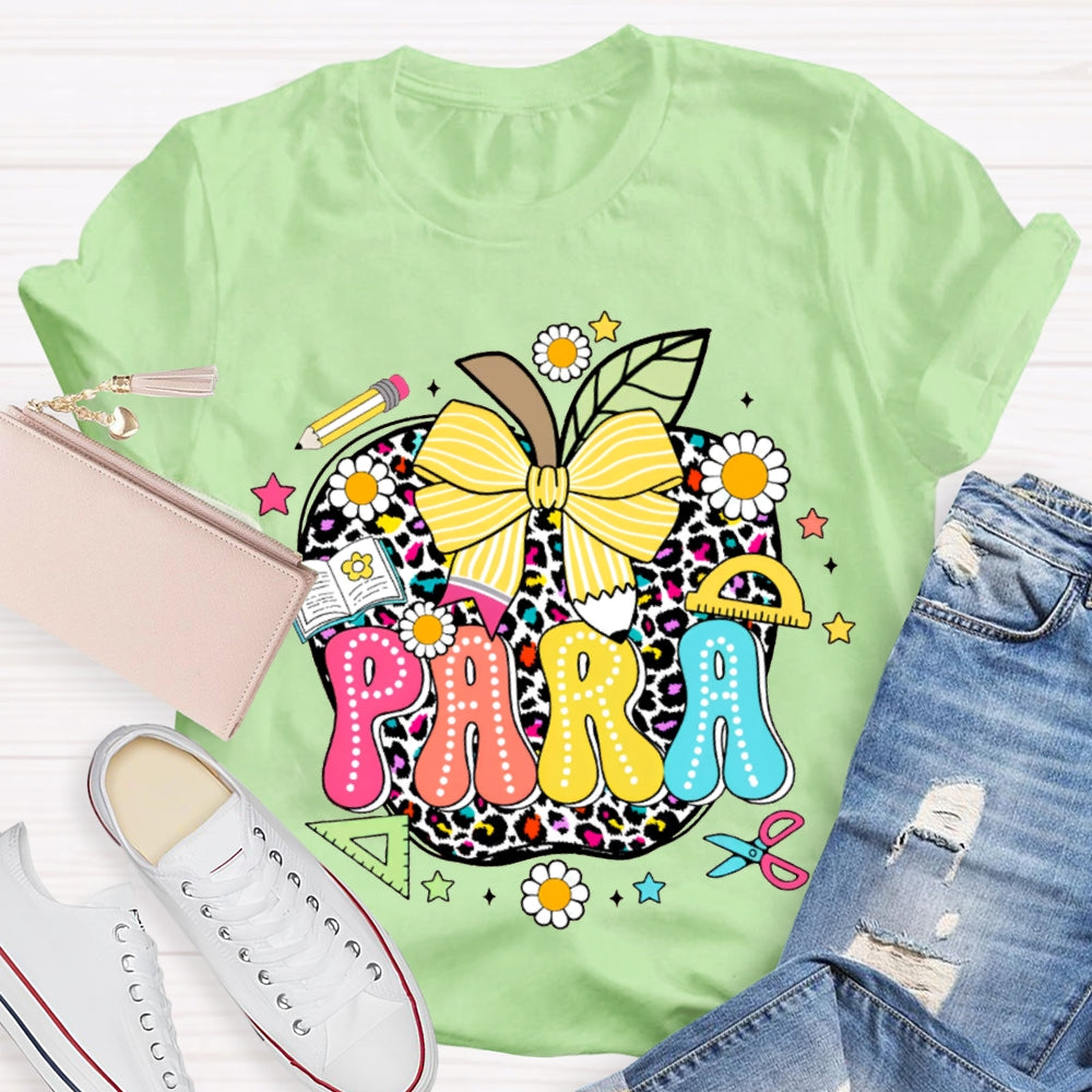 Para Colorful Apples And Bows T-shirt