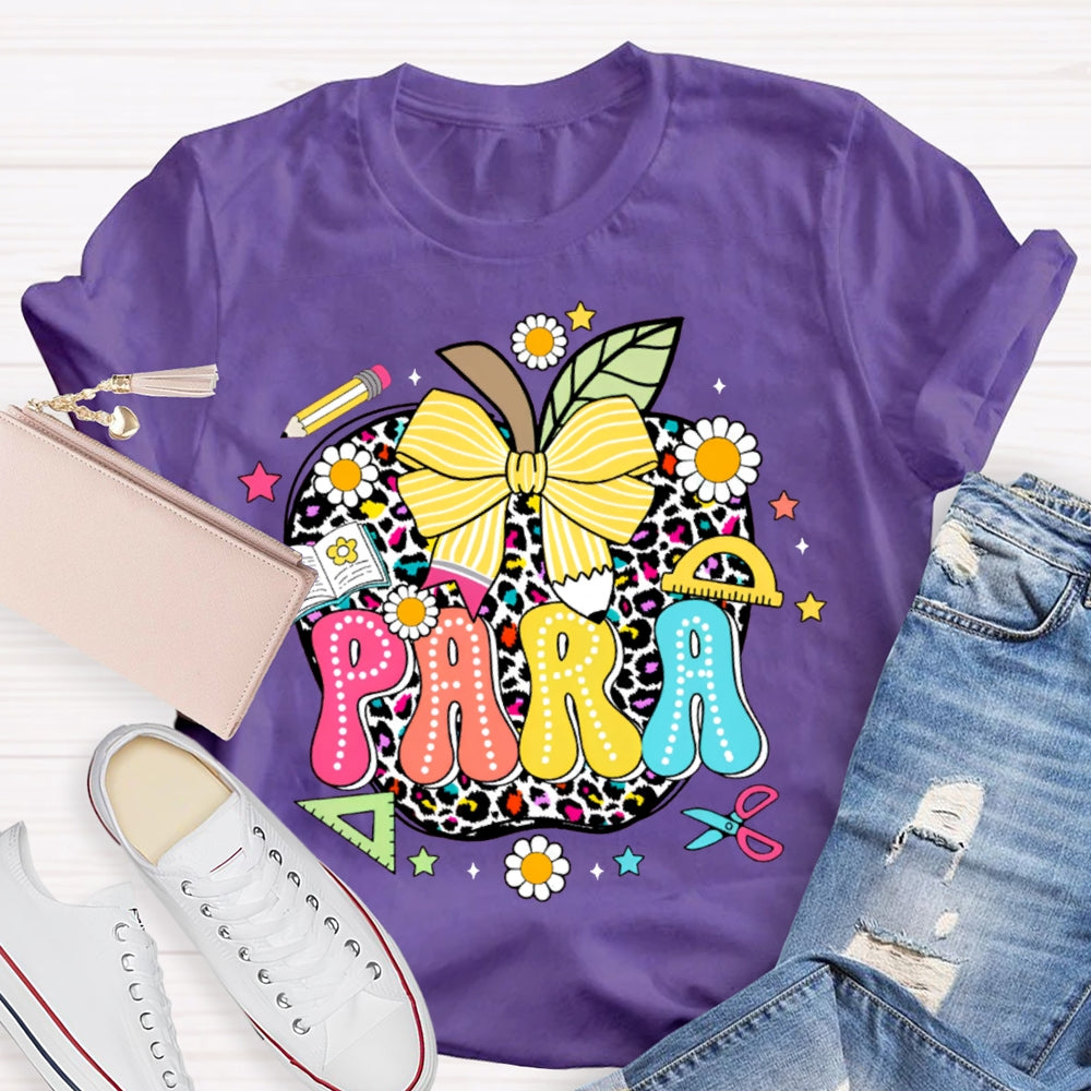 Para Colorful Apples And Bows T-shirt