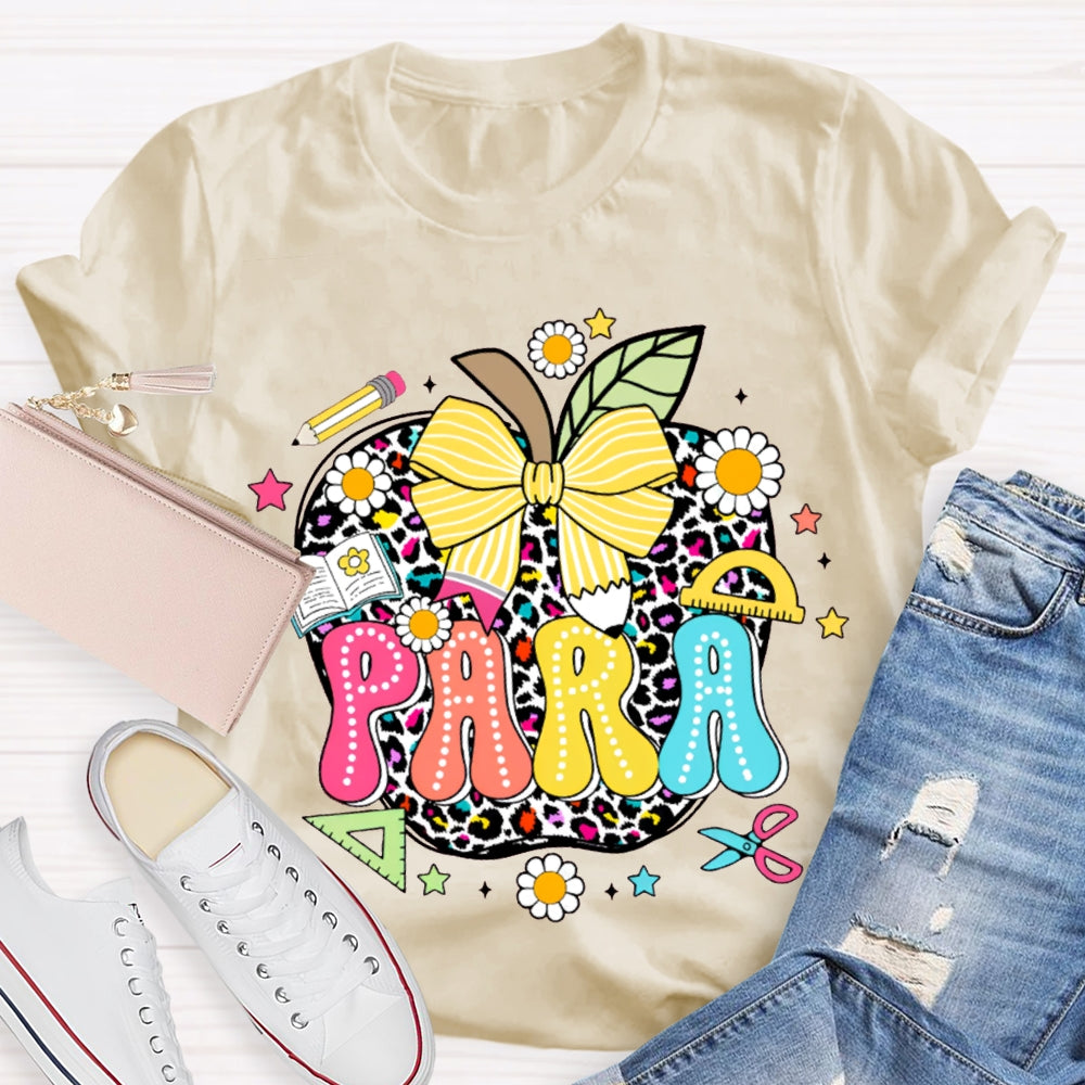 Para Colorful Apples And Bows T-shirt