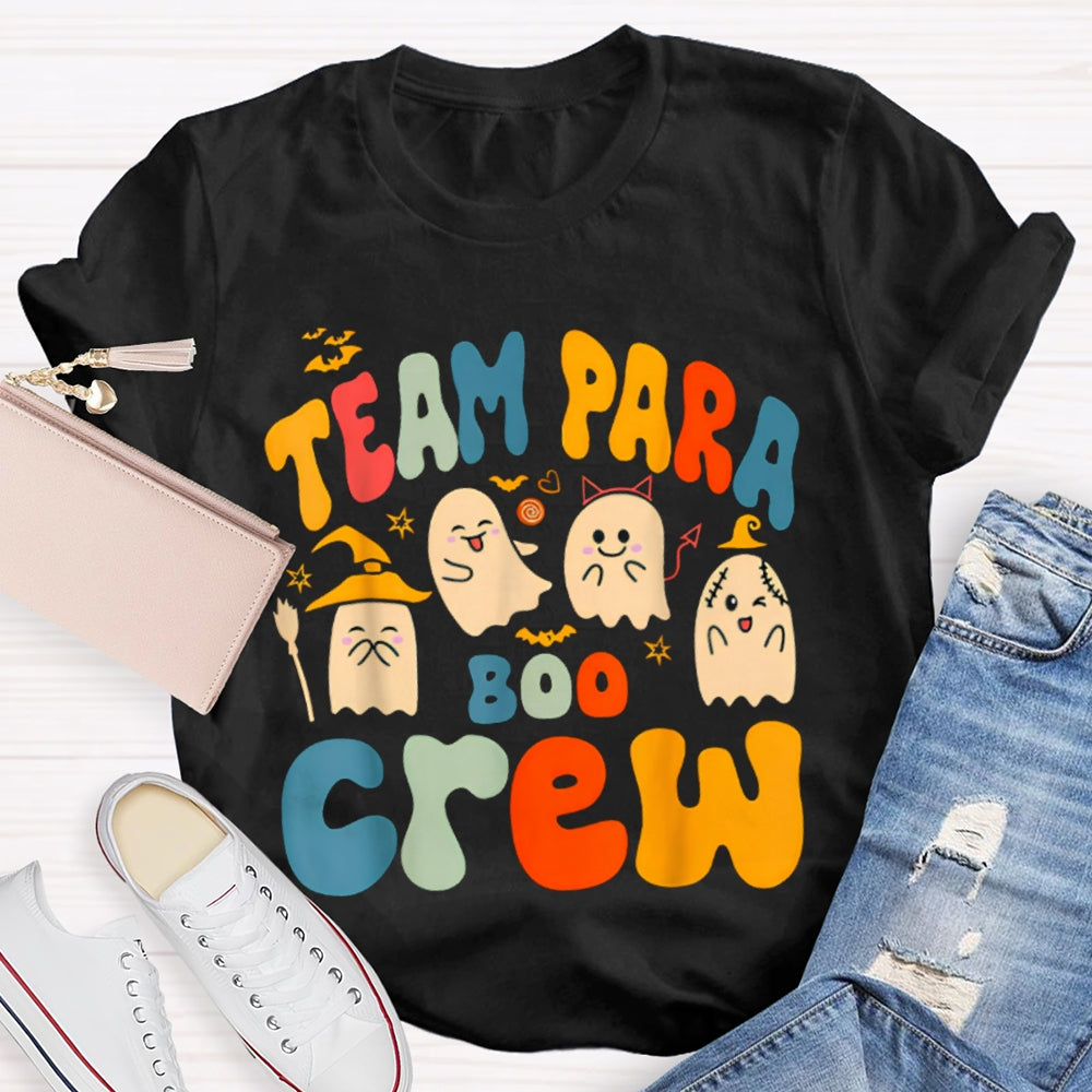Team Para Boo Crew Four Ghosts Halloween T-shirt