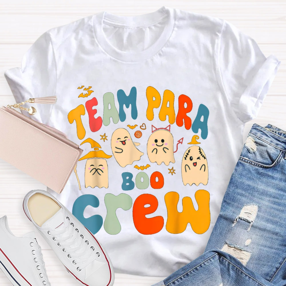 Team Para Boo Crew Four Ghosts Halloween T-shirt