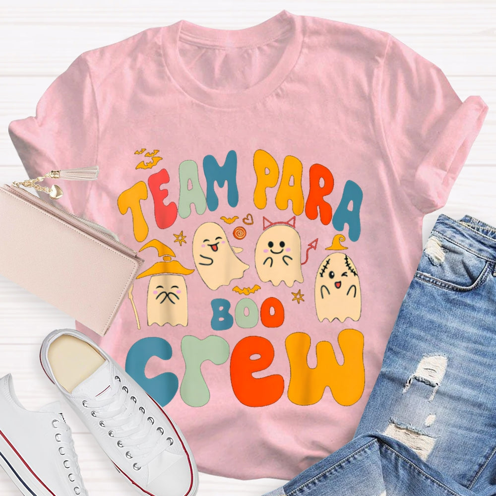 Team Para Boo Crew Four Ghosts Halloween T-shirt
