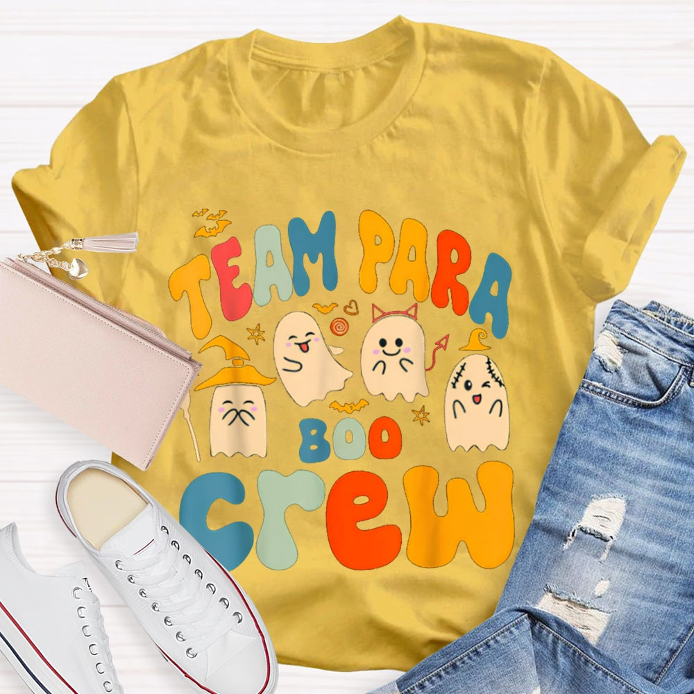 Team Para Boo Crew Four Ghosts Halloween T-shirt