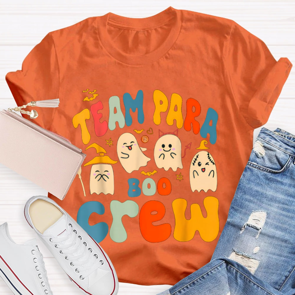 Team Para Boo Crew Four Ghosts Halloween T-shirt