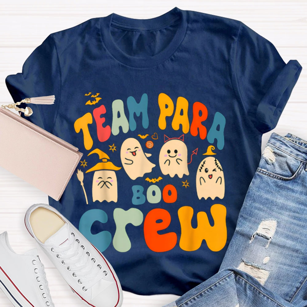 Team Para Boo Crew Four Ghosts Halloween T-shirt