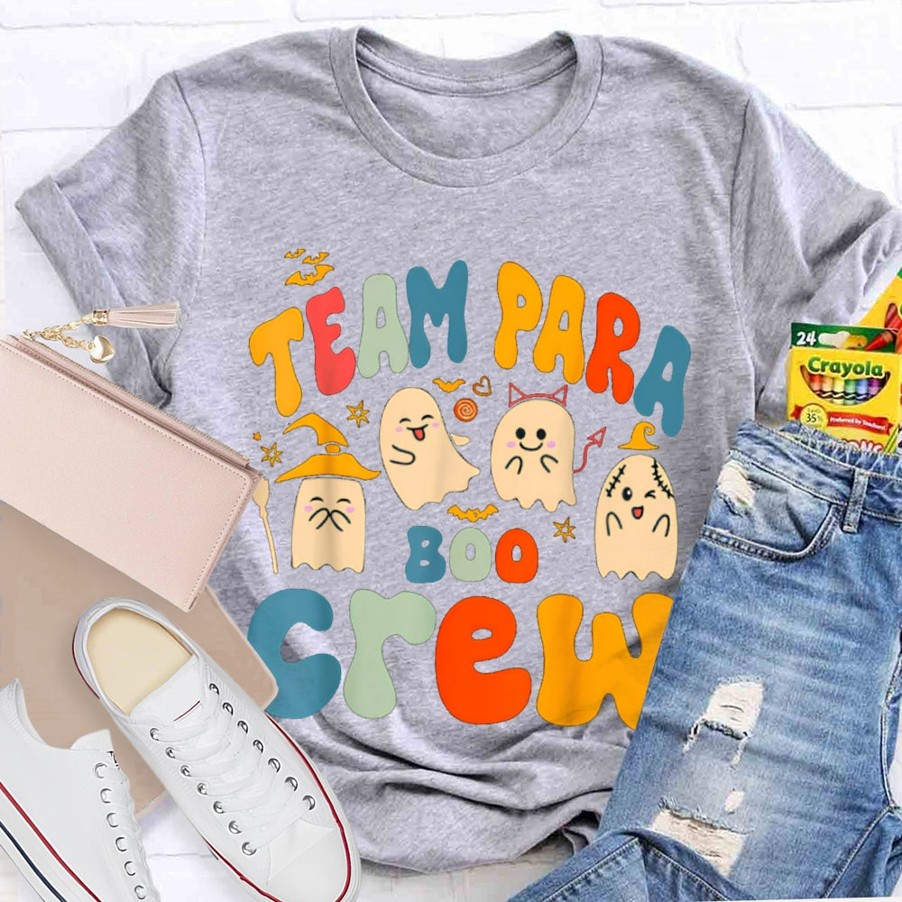 Team Para Boo Crew Four Ghosts Halloween T-shirt