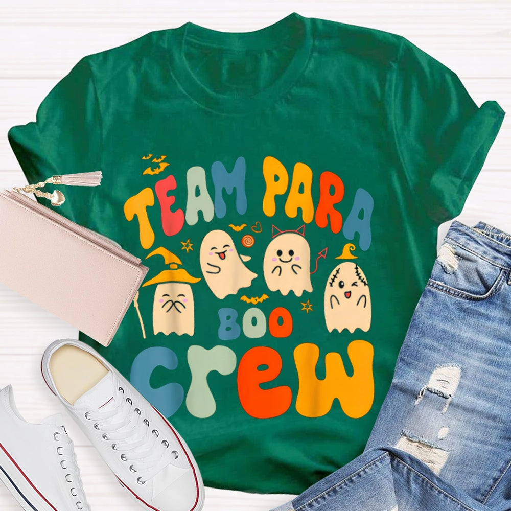 Team Para Boo Crew Four Ghosts Halloween T-shirt