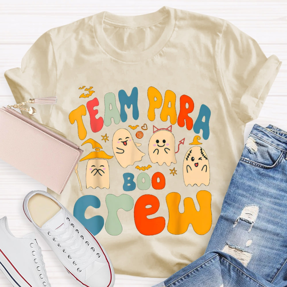 Team Para Boo Crew Four Ghosts Halloween T-shirt