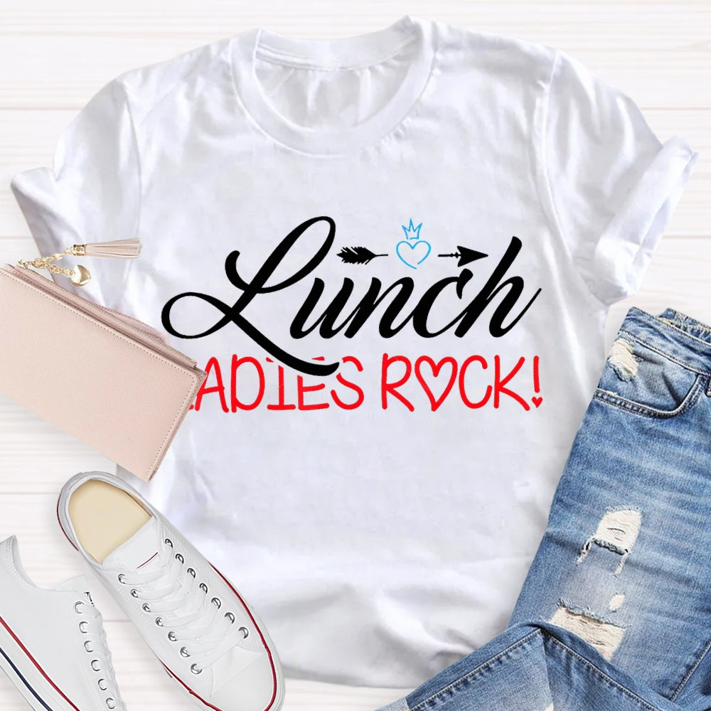 Lunch Ladies Rock Shooting Hearts T-shirt