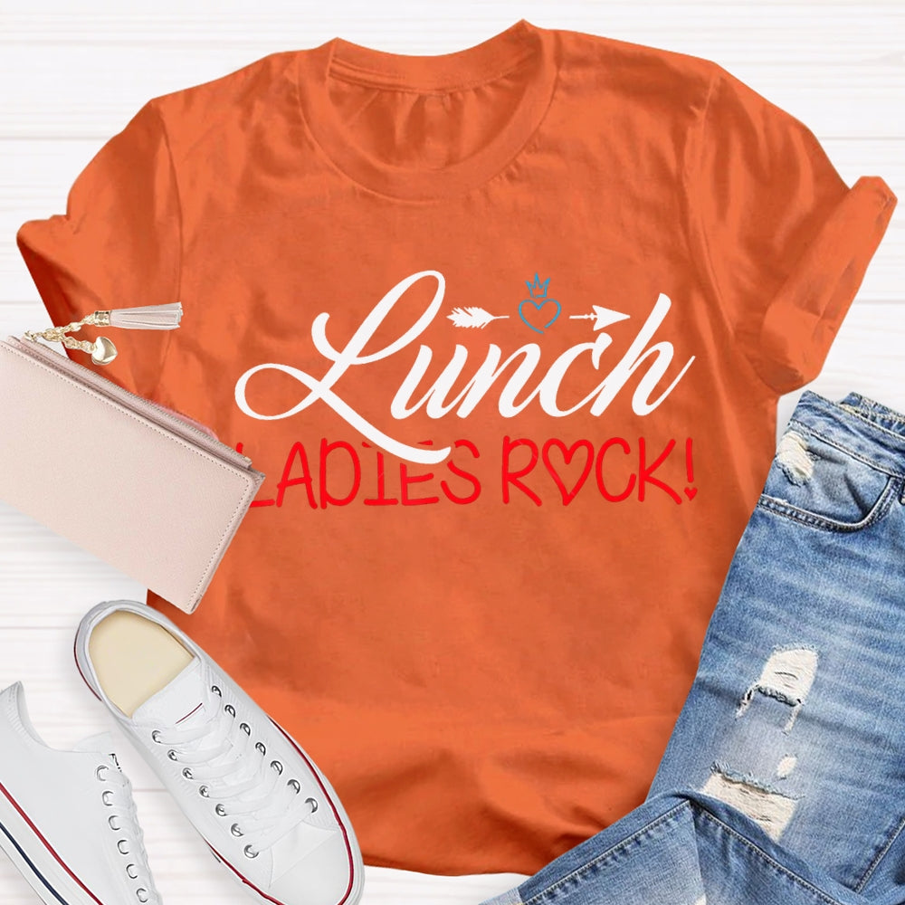 Lunch Ladies Rock Shooting Hearts T-shirt