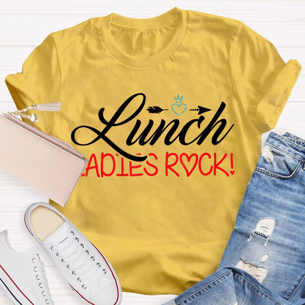 Lunch Ladies Rock Shooting Hearts T-shirt