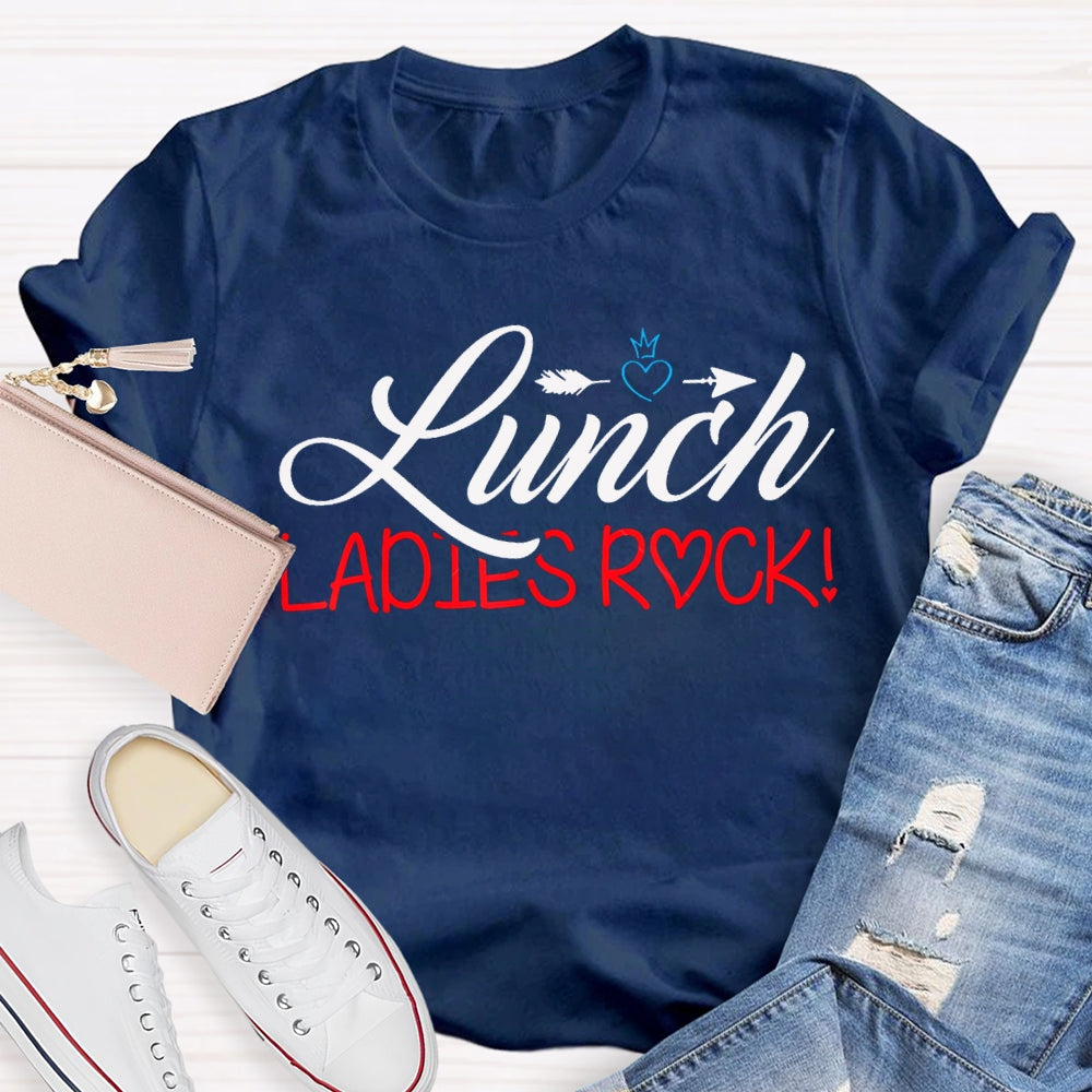 Lunch Ladies Rock Shooting Hearts T-shirt