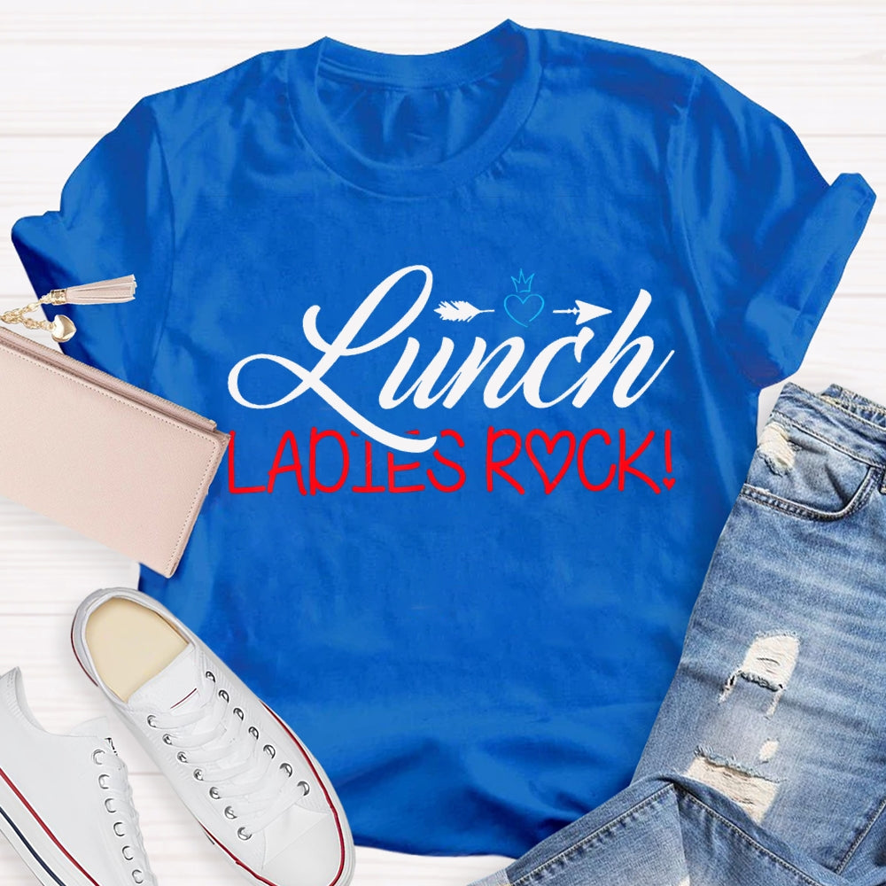 Lunch Ladies Rock Shooting Hearts T-shirt