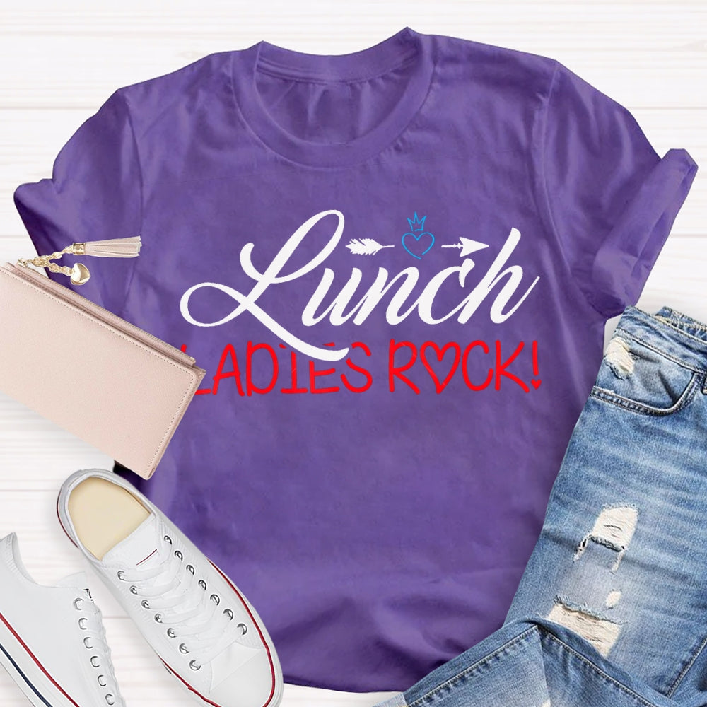 Lunch Ladies Rock Shooting Hearts T-shirt