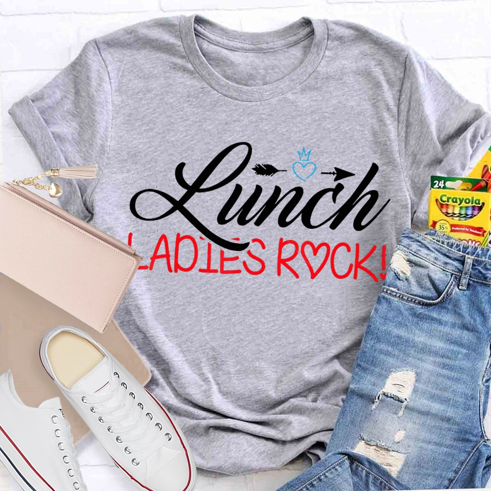 Lunch Ladies Rock Shooting Hearts T-shirt