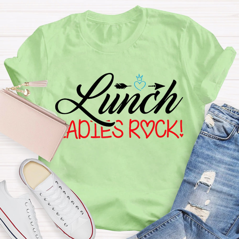 Lunch Ladies Rock Shooting Hearts T-shirt