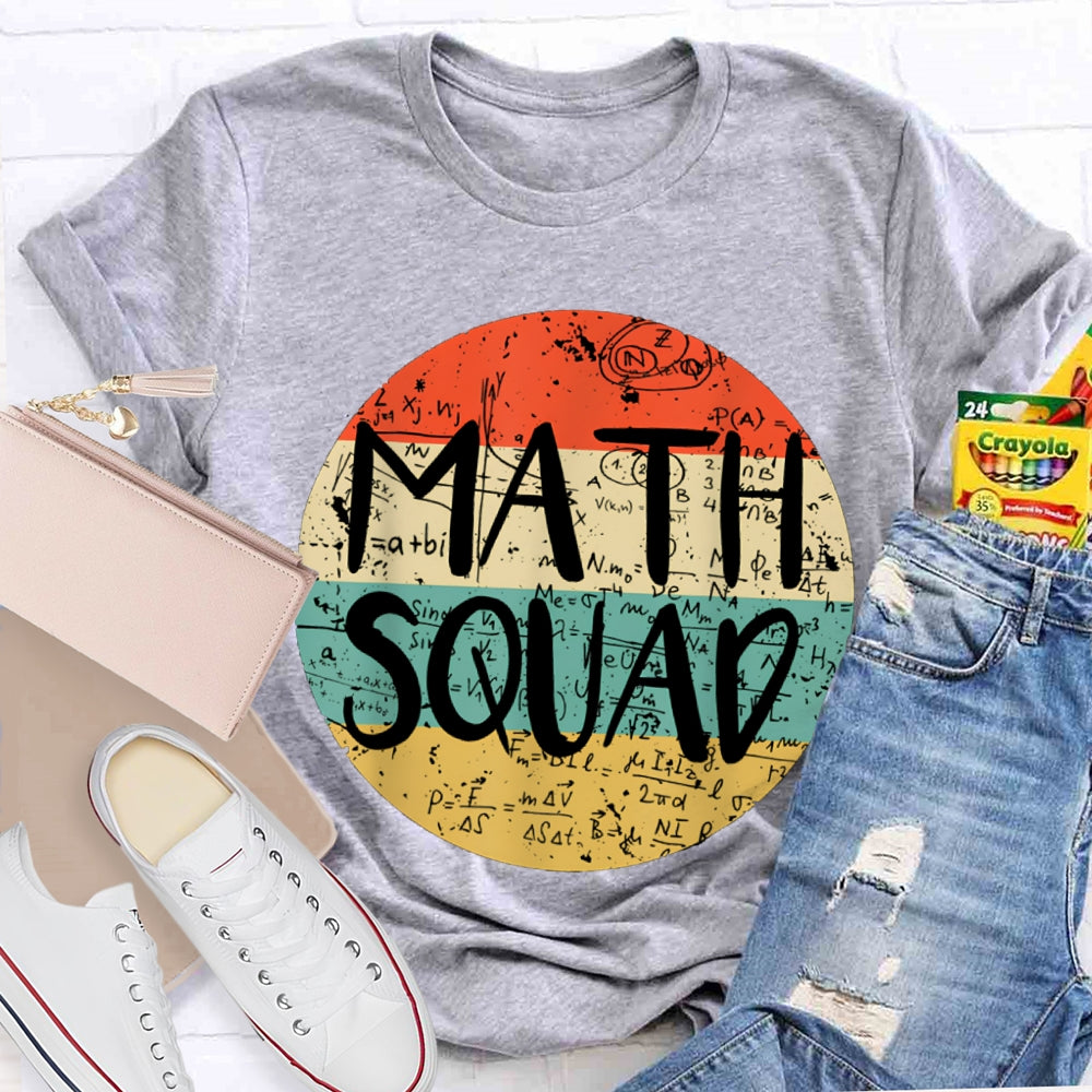 Math Squad Various Mathematical Formulas Math Teacher T-shirt