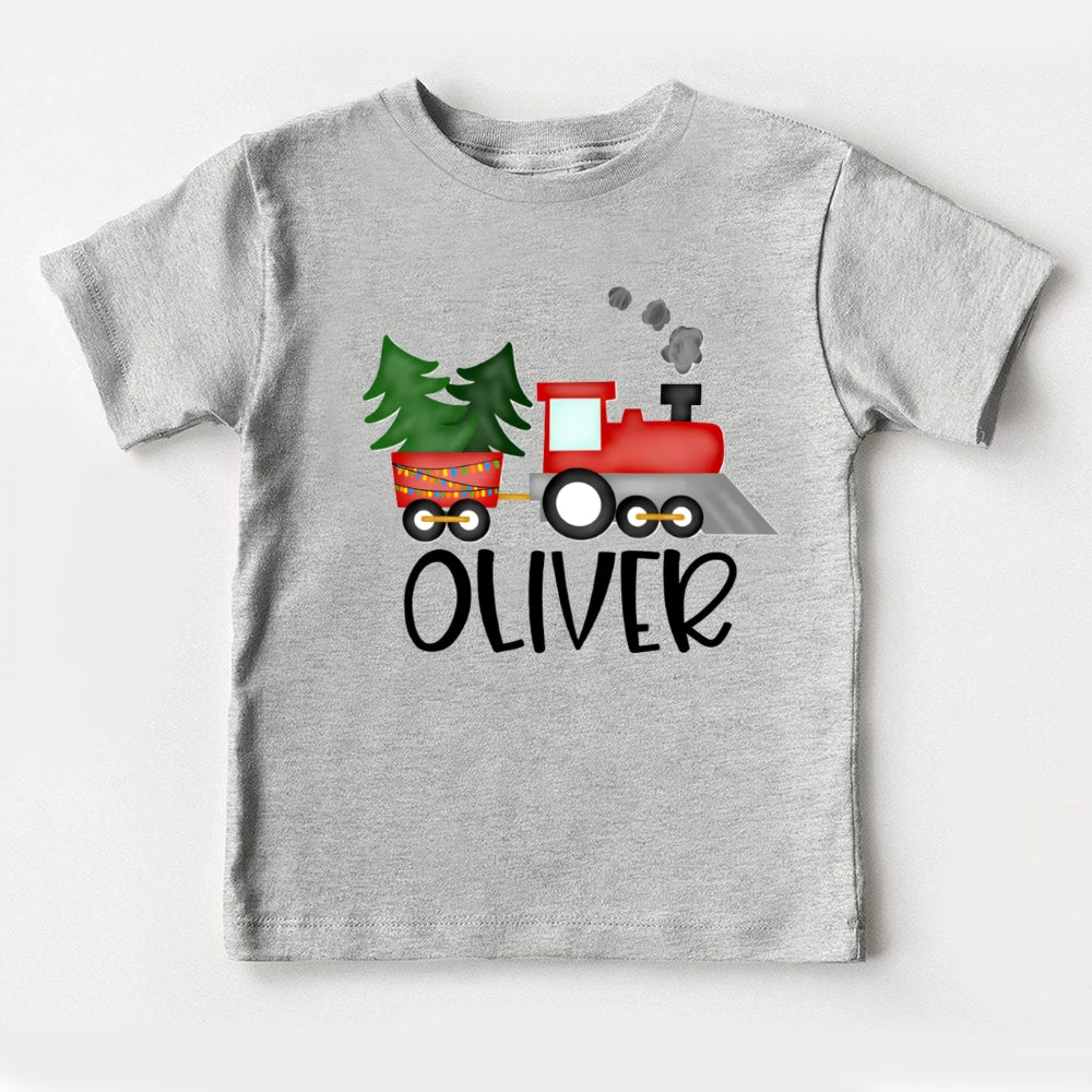 Personalized Name Christmas Tree Car Toddler T-shirts