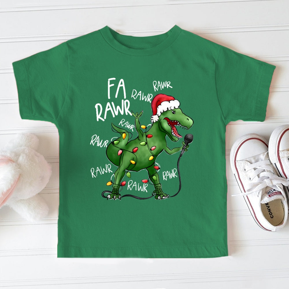 Christmas Dinosaur Singing Toddler T-shirts