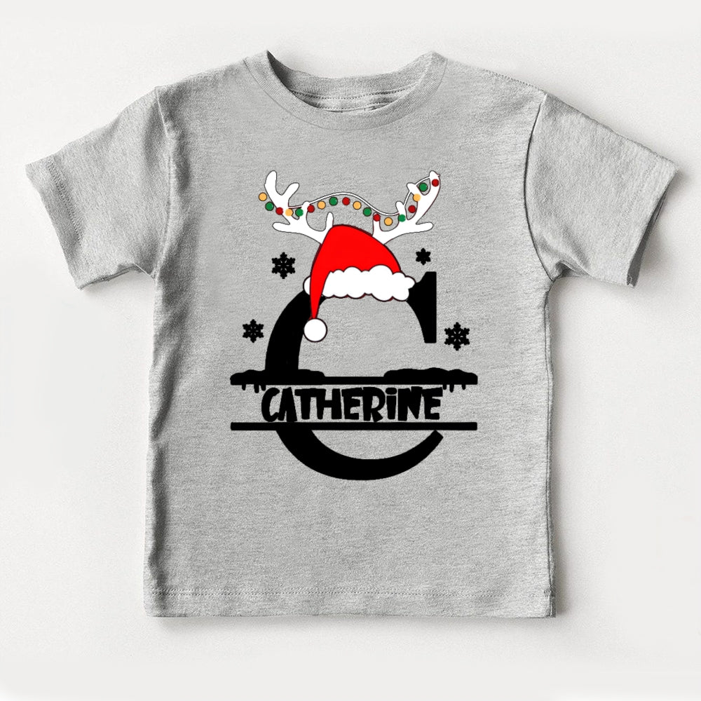 Personalized Name Christmas Hat Toddler T-shirts