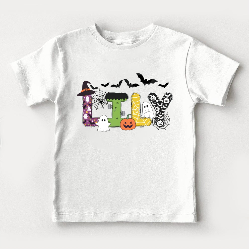 Personalized Name Halloween Letter Toddler T-shirts