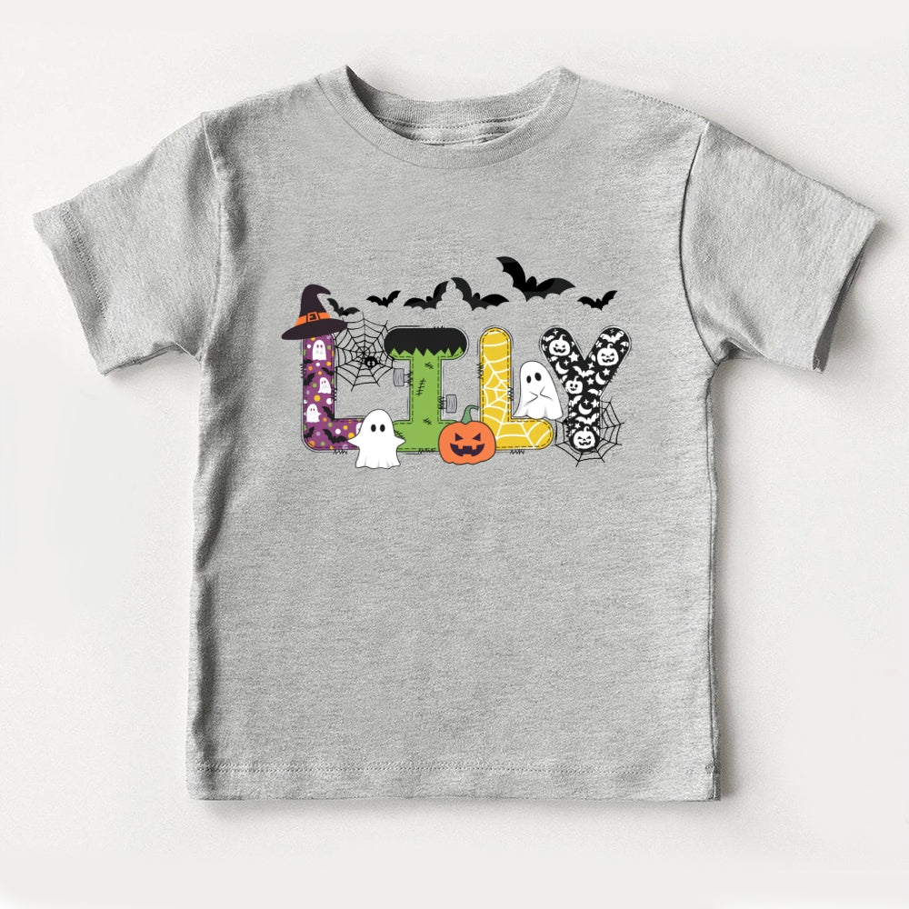 Personalized Name Halloween Letter Toddler T-shirts