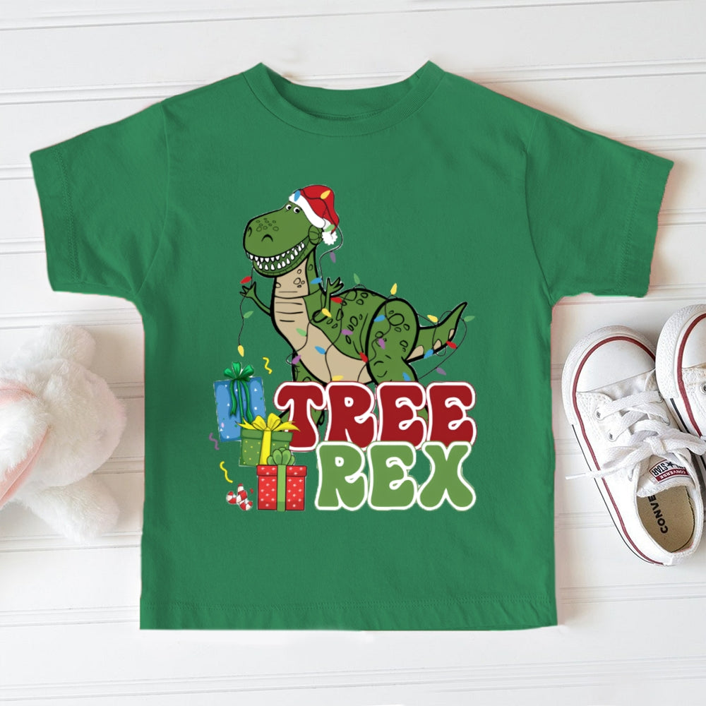 Tree Rex Christmas Dinosaur Toddler T-shirts