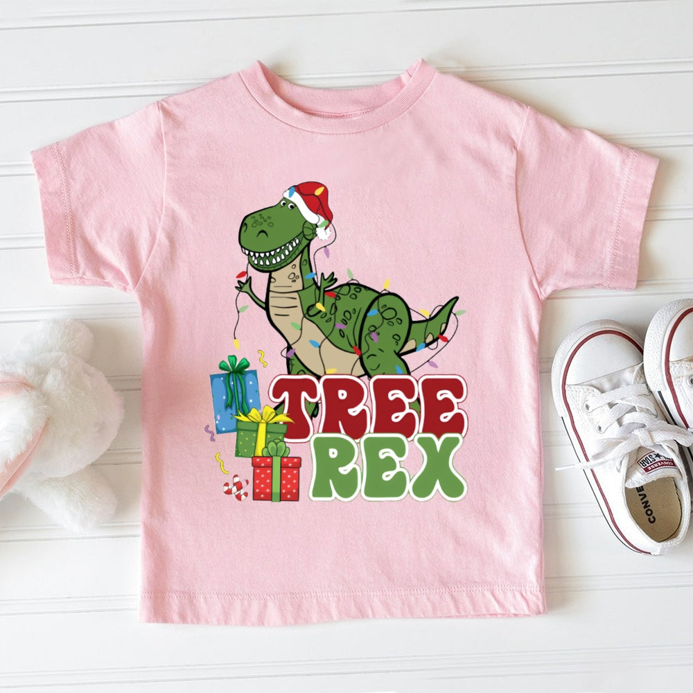 Tree Rex Christmas Dinosaur Toddler T-shirts