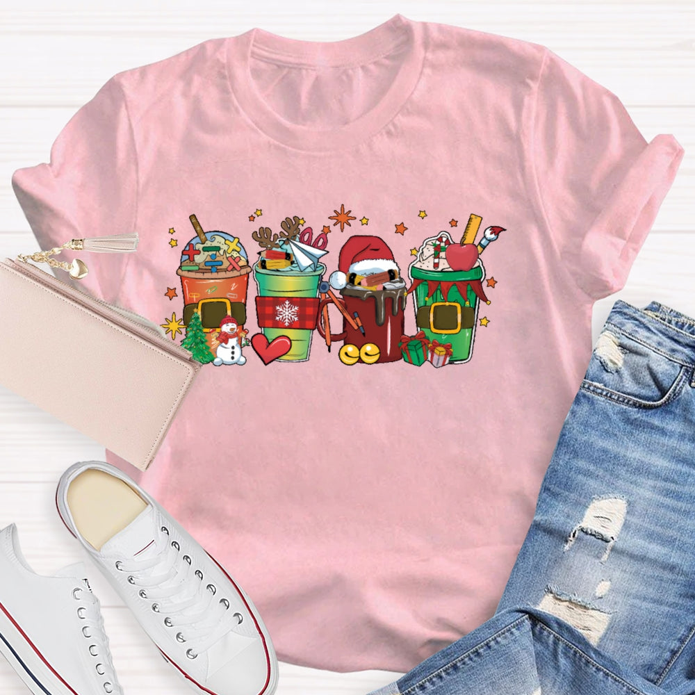 Teacher Christmas Pattern T-shirt