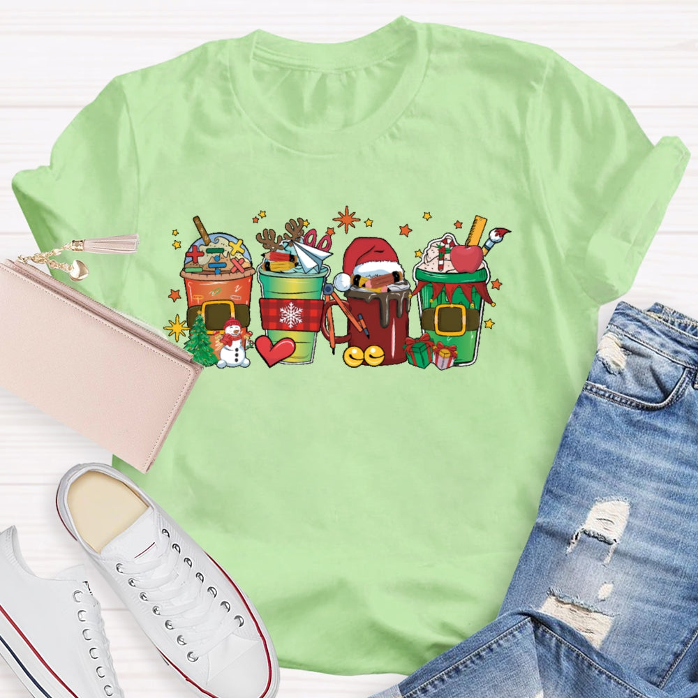 Teacher Christmas Pattern T-shirt
