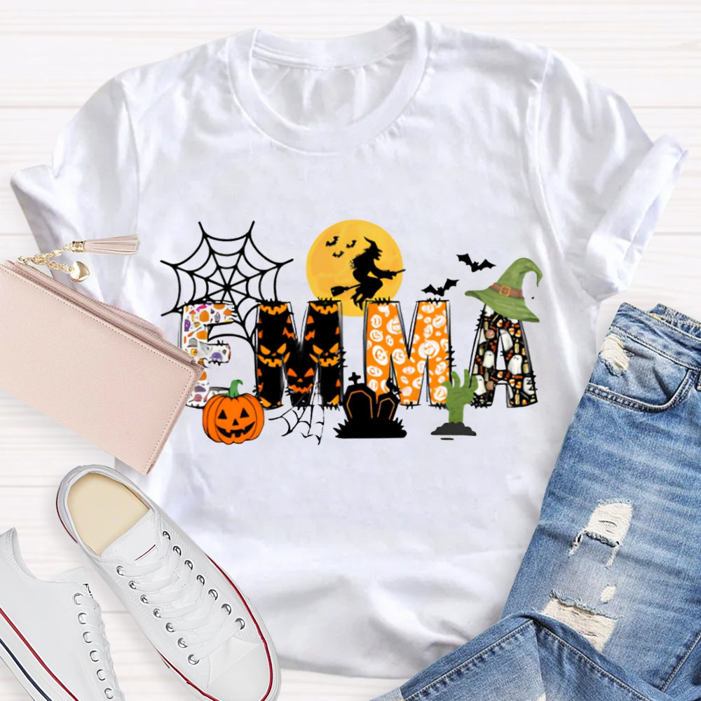Personalized Name Halloween Font And Pumpkin Halloween T-shirt