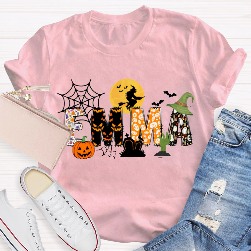 Personalized Name Halloween Font And Pumpkin Halloween T-shirt