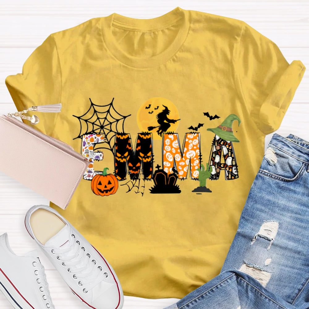 Personalized Name Halloween Font And Pumpkin Halloween T-shirt