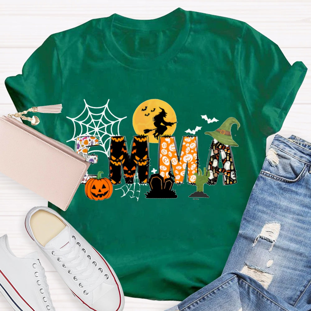 Personalized Name Halloween Font And Pumpkin Halloween T-shirt