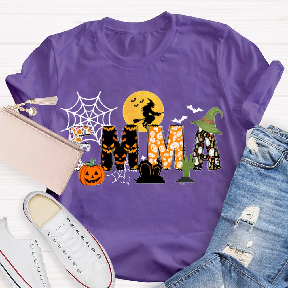 Personalized Name Halloween Font And Pumpkin Halloween T-shirt
