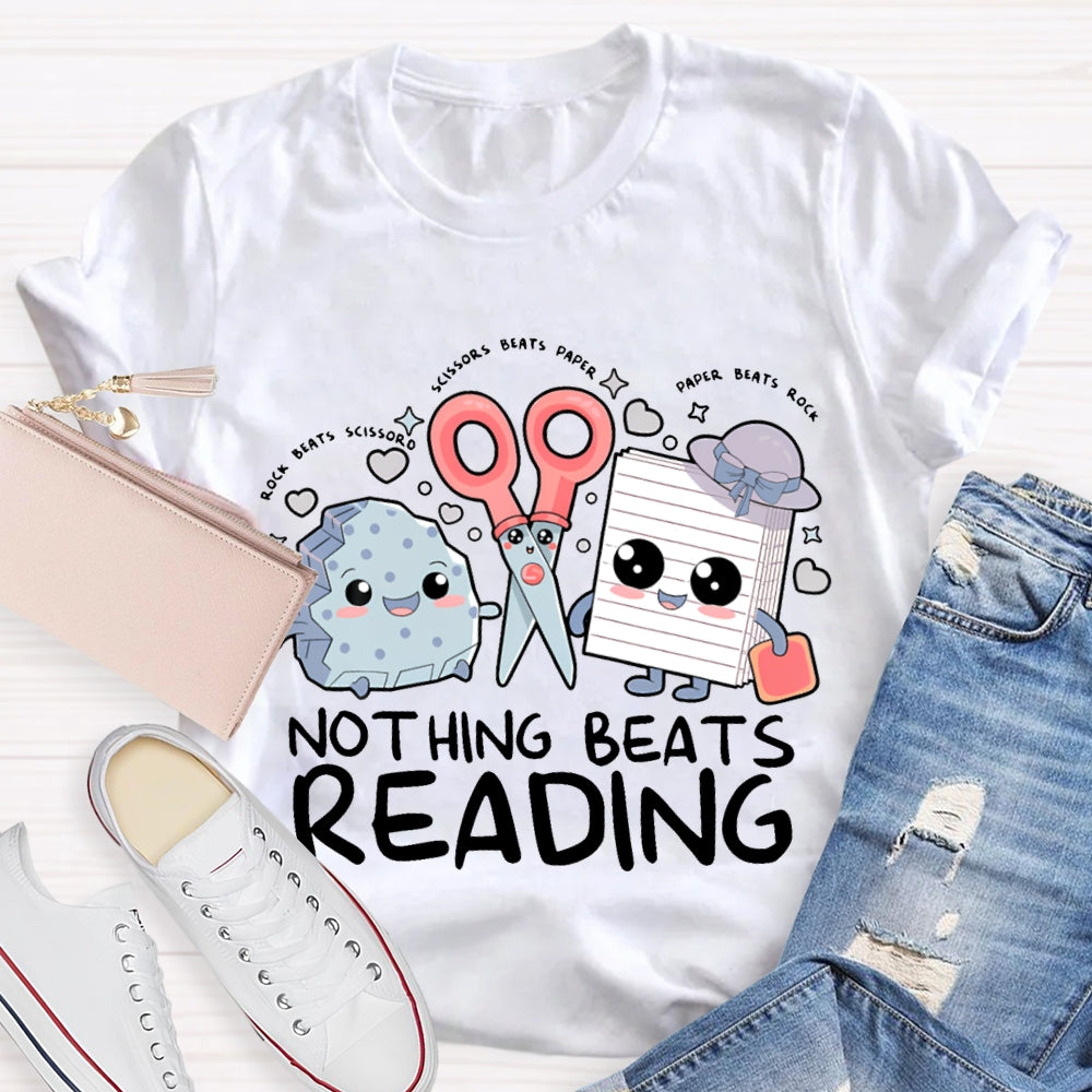 Nothing Beats Reading Rock Paper Scissors T-shirt