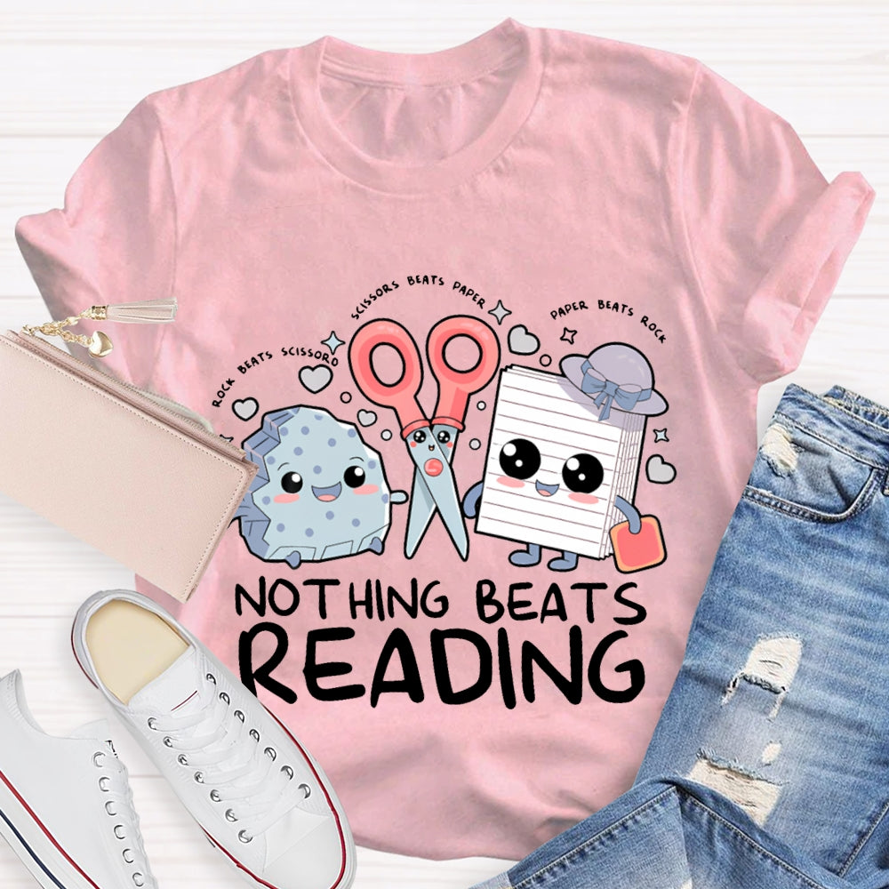 Nothing Beats Reading Rock Paper Scissors T-shirt