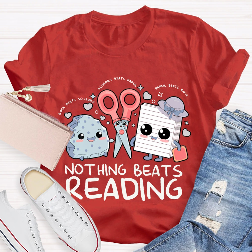 Nothing Beats Reading Rock Paper Scissors T-shirt