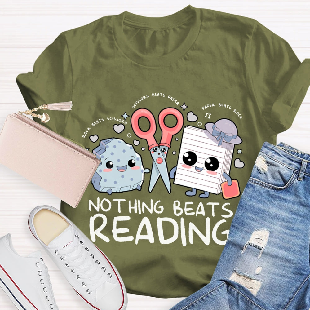 Nothing Beats Reading Rock Paper Scissors T-shirt