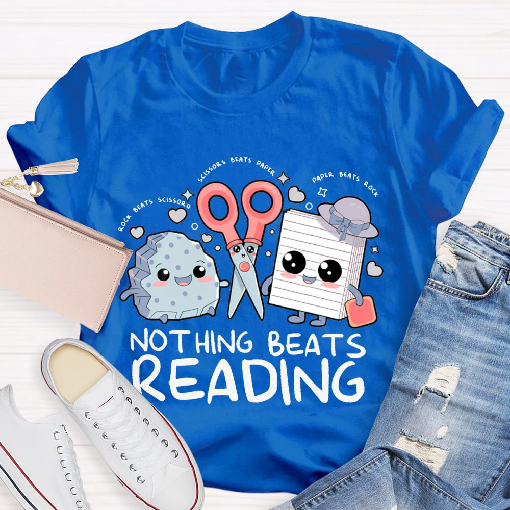 Nothing Beats Reading Rock Paper Scissors T-shirt