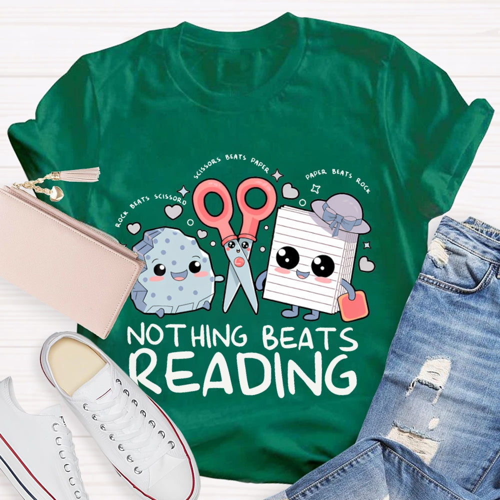 Nothing Beats Reading Rock Paper Scissors T-shirt