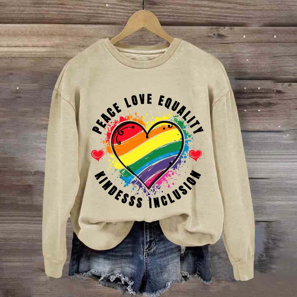 Kindness Peace Equality Love Inclusion Hope Diversity Social Sweatshirt