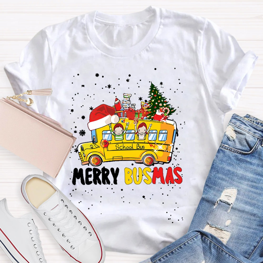 Merry Busmas Bus Driver Christmas T-shirt