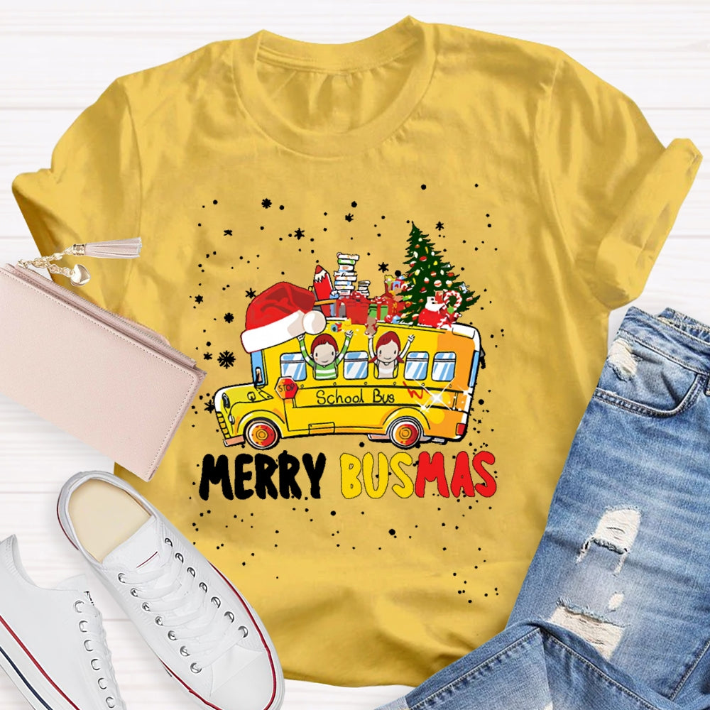 Merry Busmas Bus Driver Christmas T-shirt