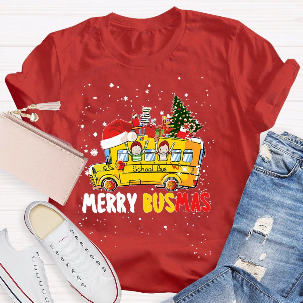 Merry Busmas Bus Driver Christmas T-shirt