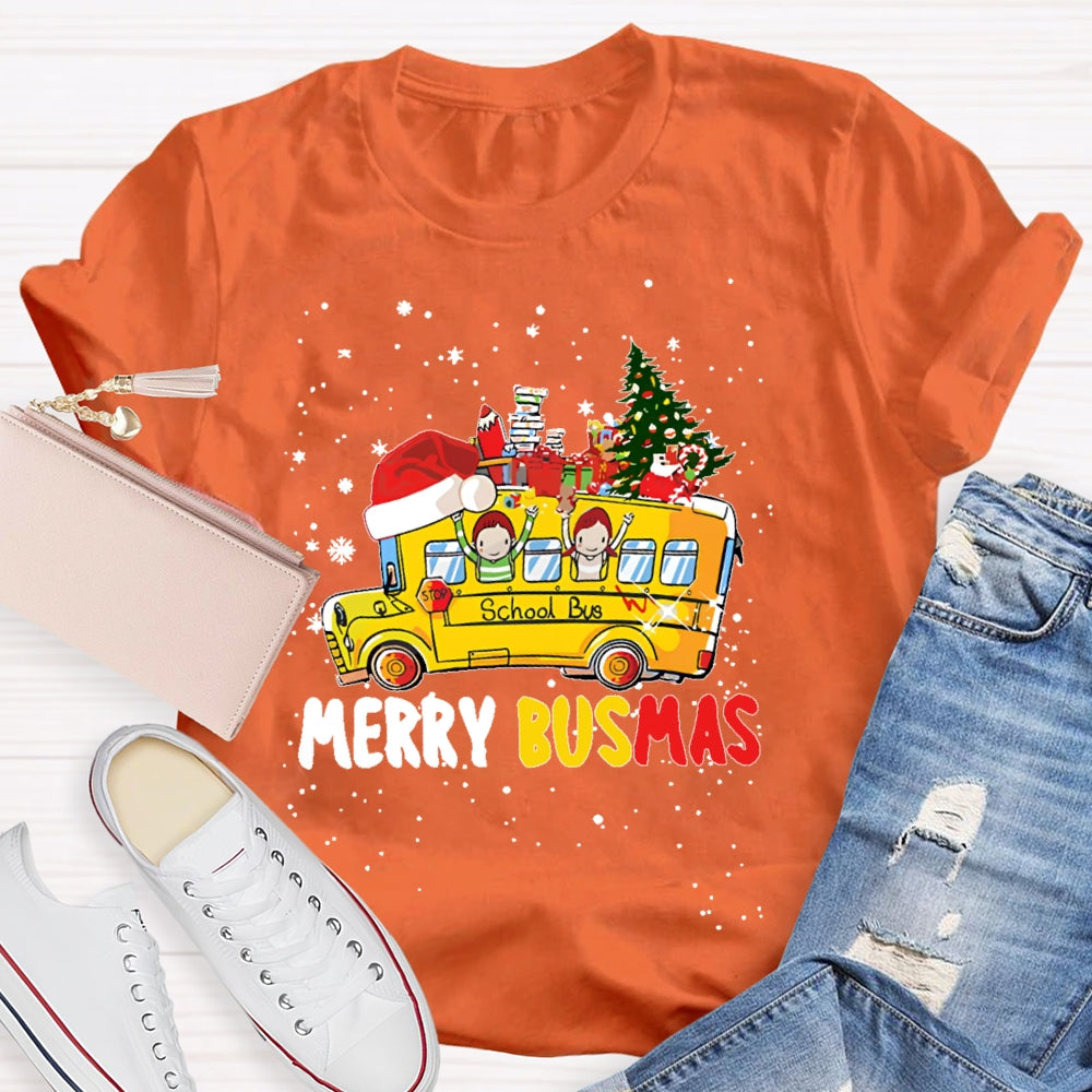 Merry Busmas Bus Driver Christmas T-shirt