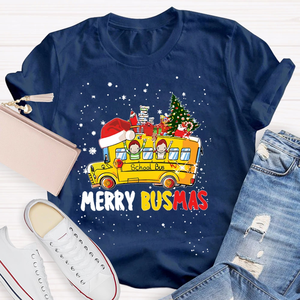 Merry Busmas Bus Driver Christmas T-shirt